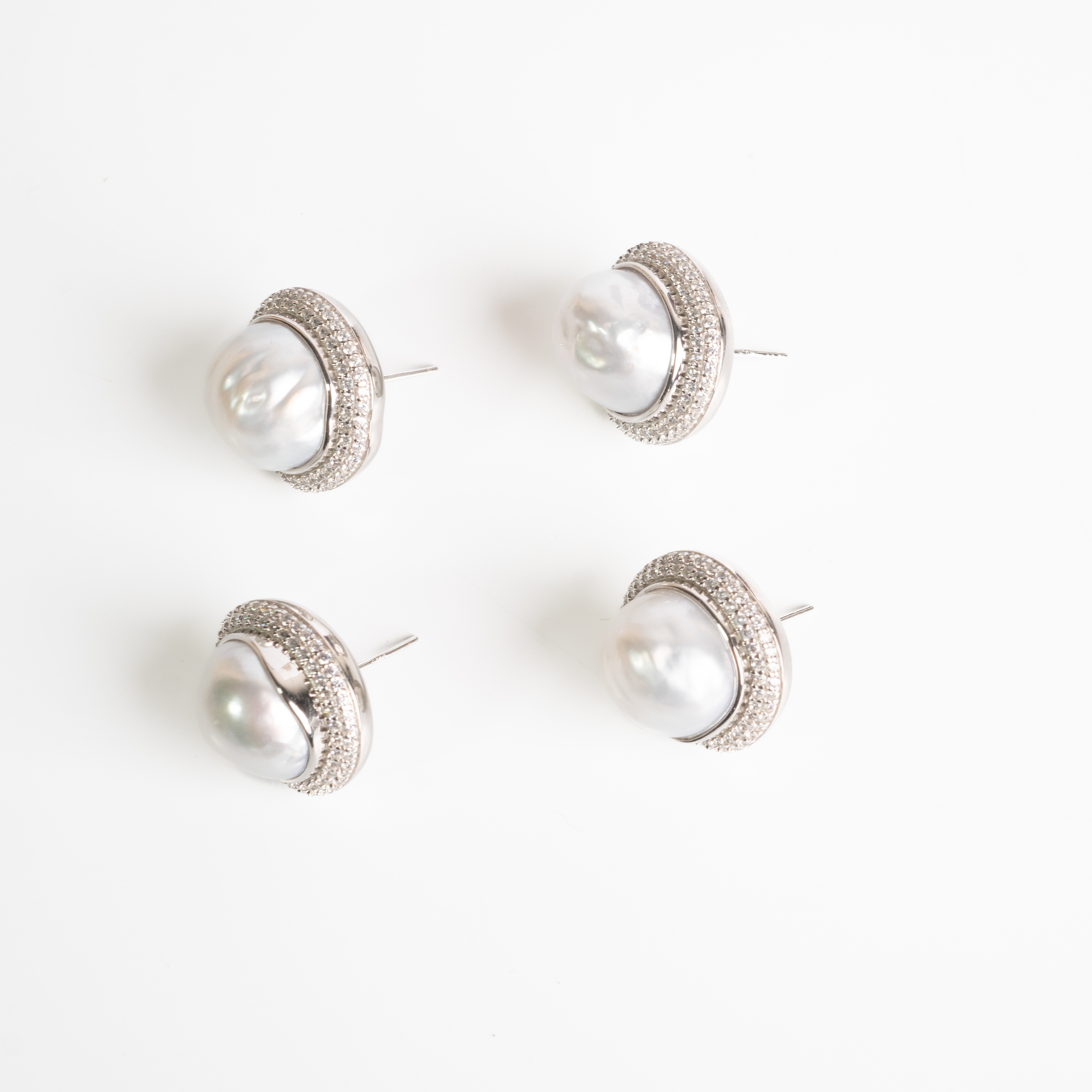 【大D】豪镶澳白洛克定制款重量级耳钉/14-16MM(多样性发一）