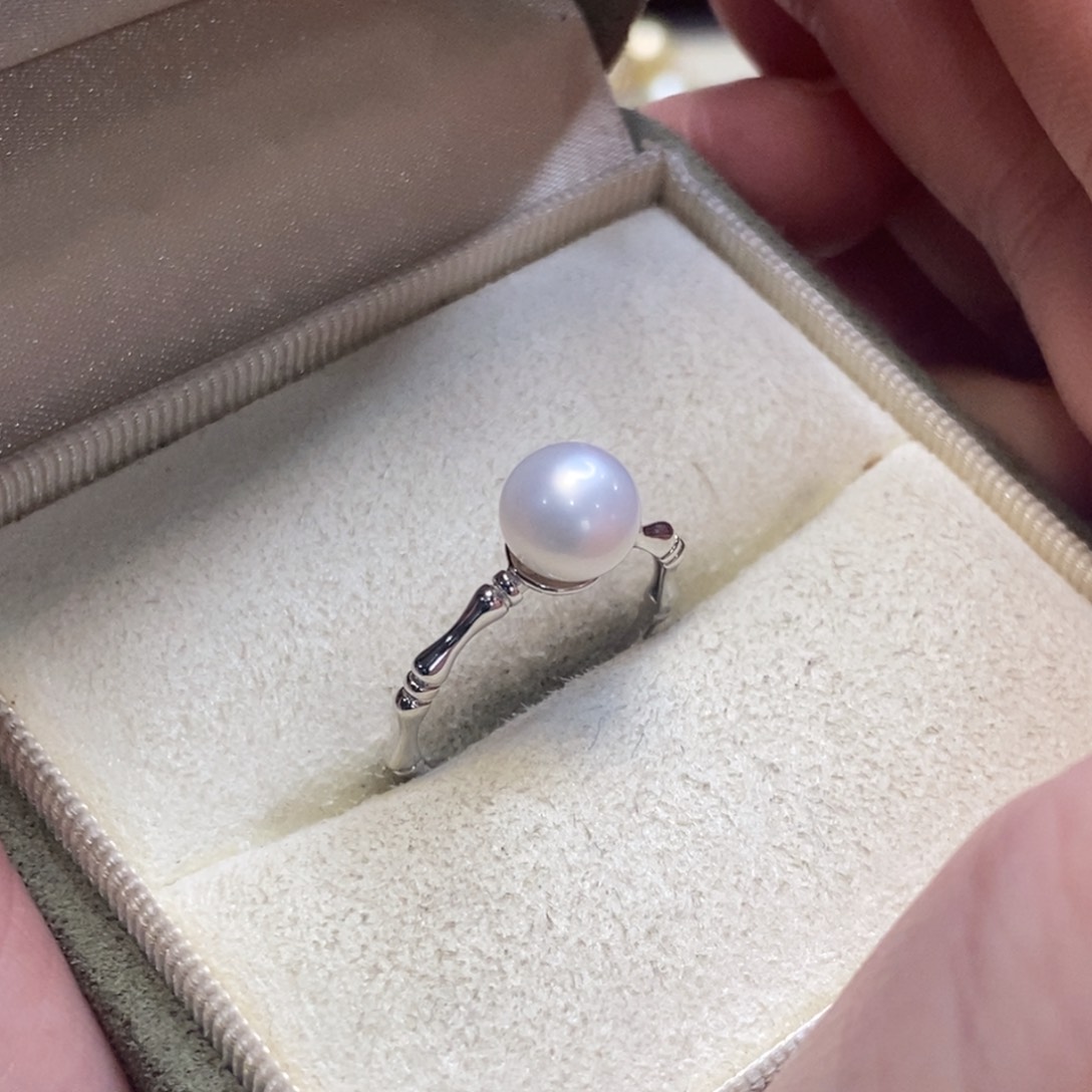 淡水珍珠戒指银S925镶嵌