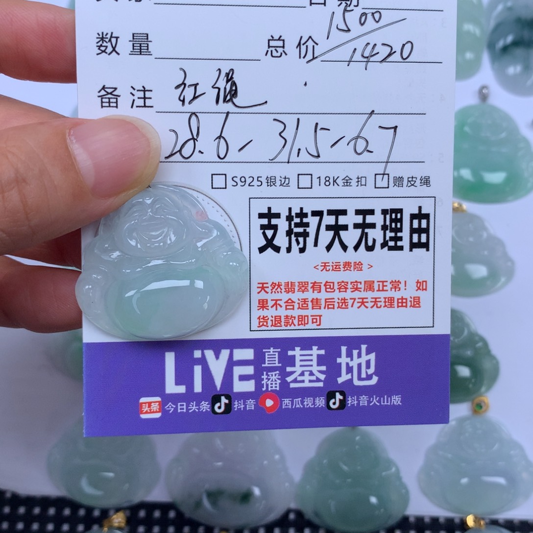 小***别翡翠未镶嵌颈饰天然