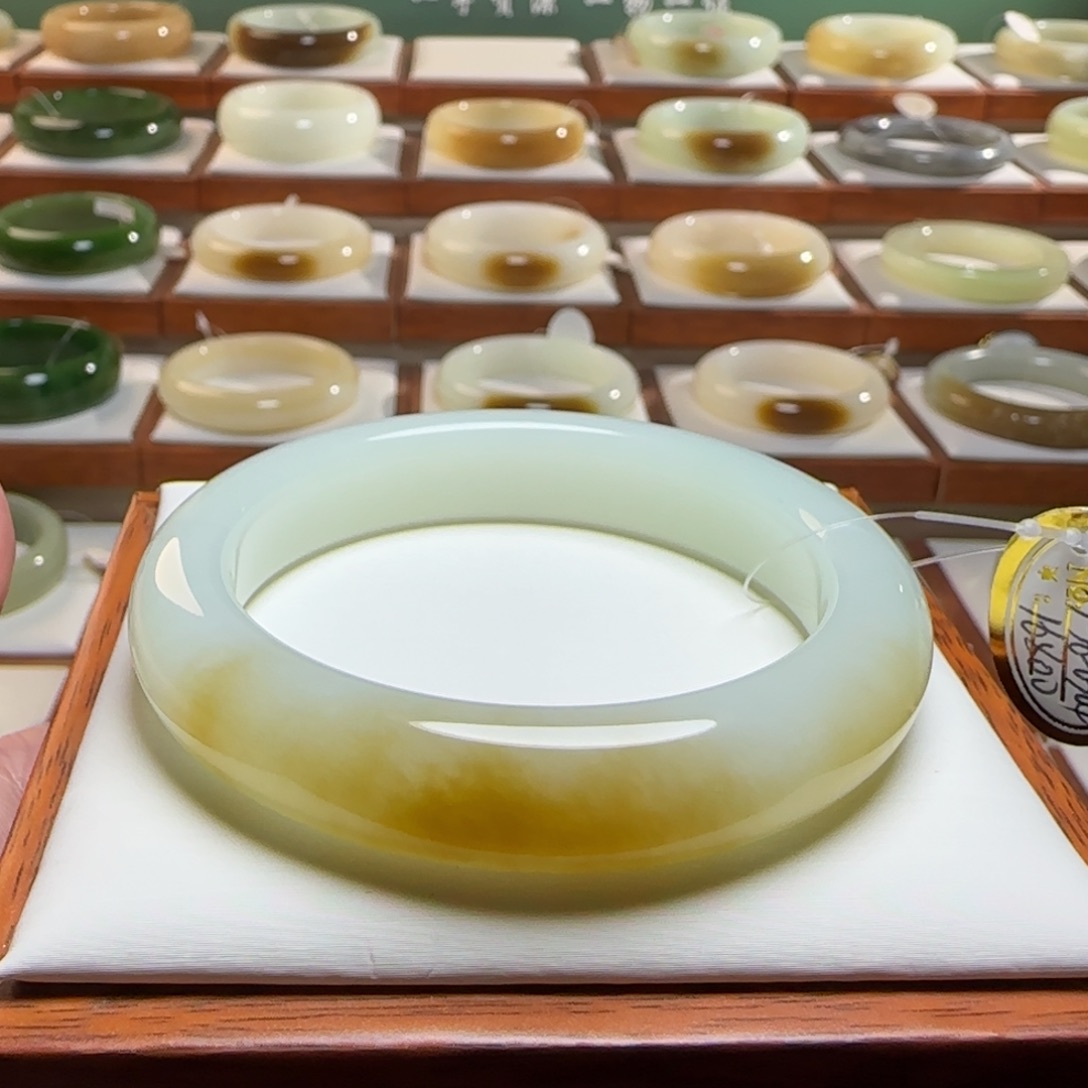 和田玉手镯未镶嵌静*@