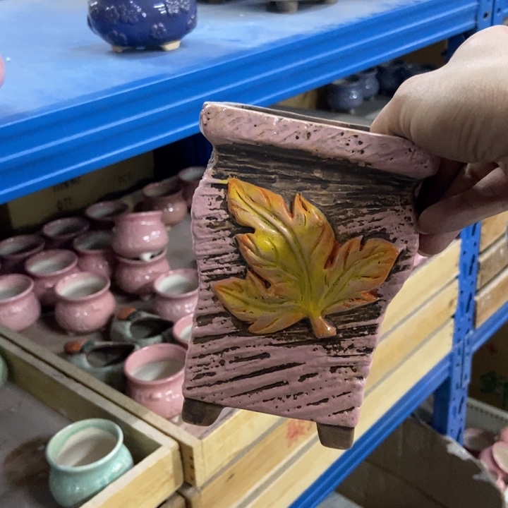 陶瓷花盆单场满9.9发11*15.5粉