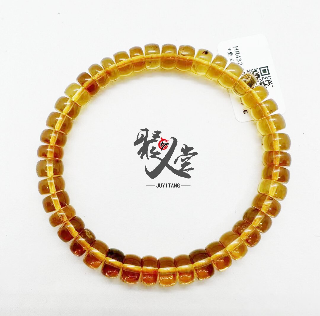 抚顺琥珀 金珀单圈7mm手串女士配饰 直切手串
