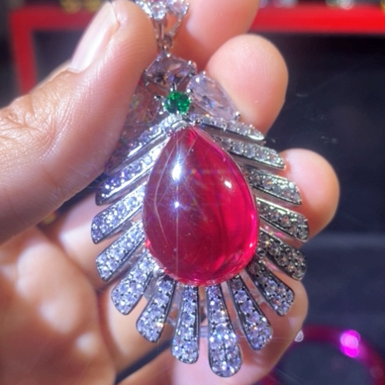 银S925镶嵌戒指红宝石