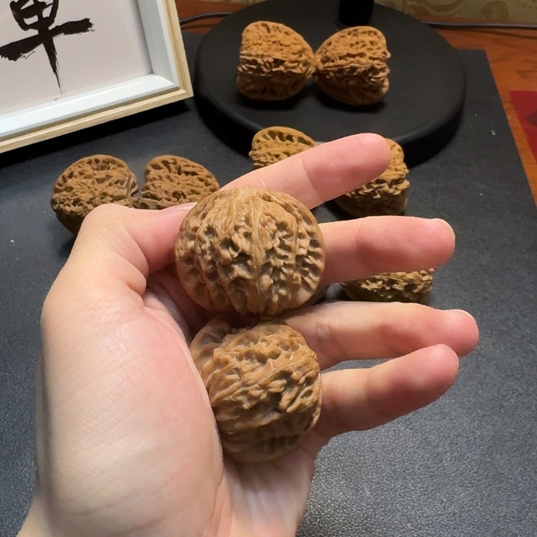 吊坠文玩核桃磨盘核桃正磨红皮 39尺