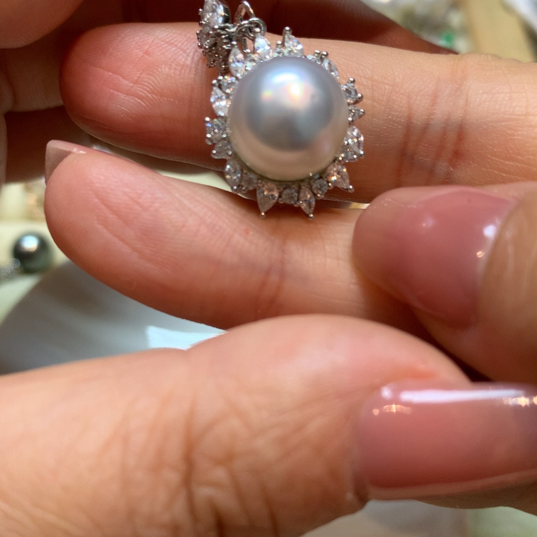 海水珍珠颈饰银S925镶嵌