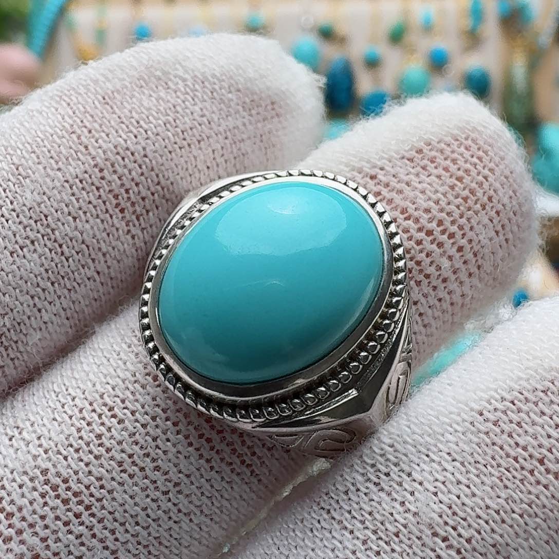 绿松石珠宝奇石银S925镶嵌