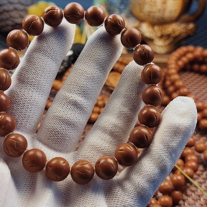 桃核手串10龙纹手串