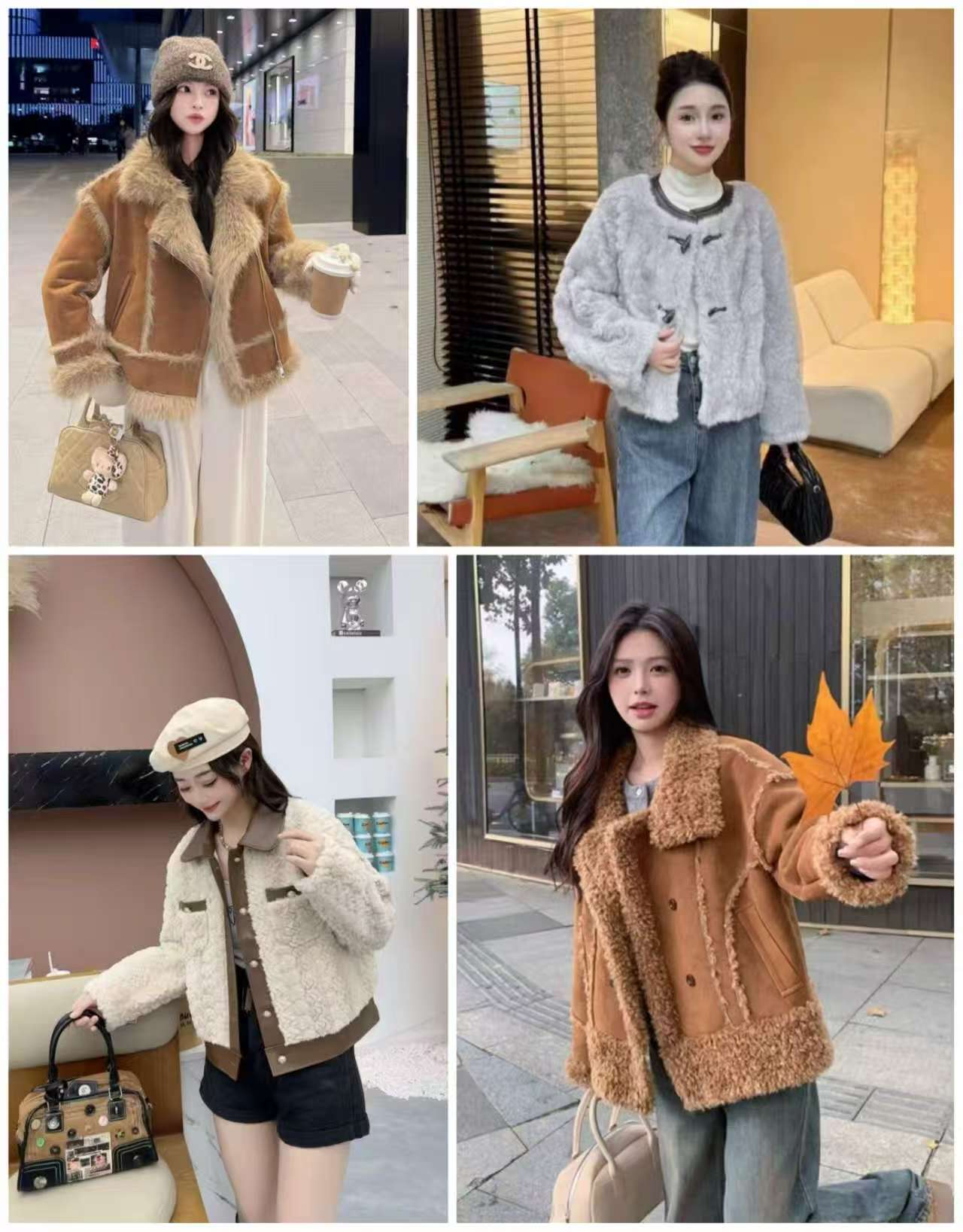 2025新款冬短款百搭洋气小香风机车气质时尚加厚外套皮毛一体Y