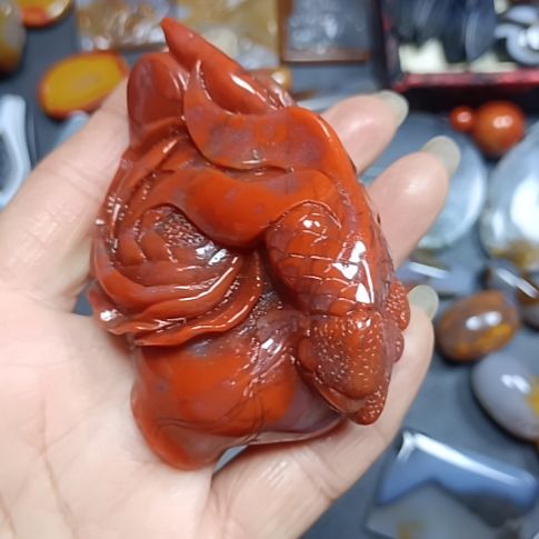 玛瑙/玉髓未镶嵌北票战国红鱼