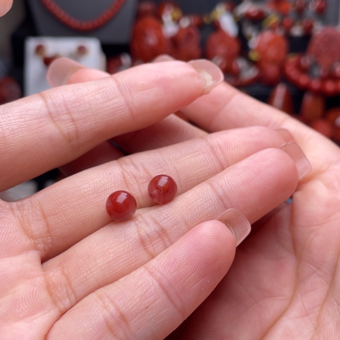 【闪购商品】南红玛瑙7➕对珠未镶嵌先**二