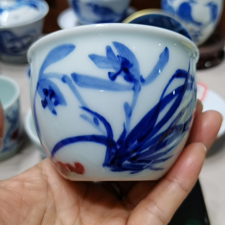 用***2杯张学鸿老师青花釉里红