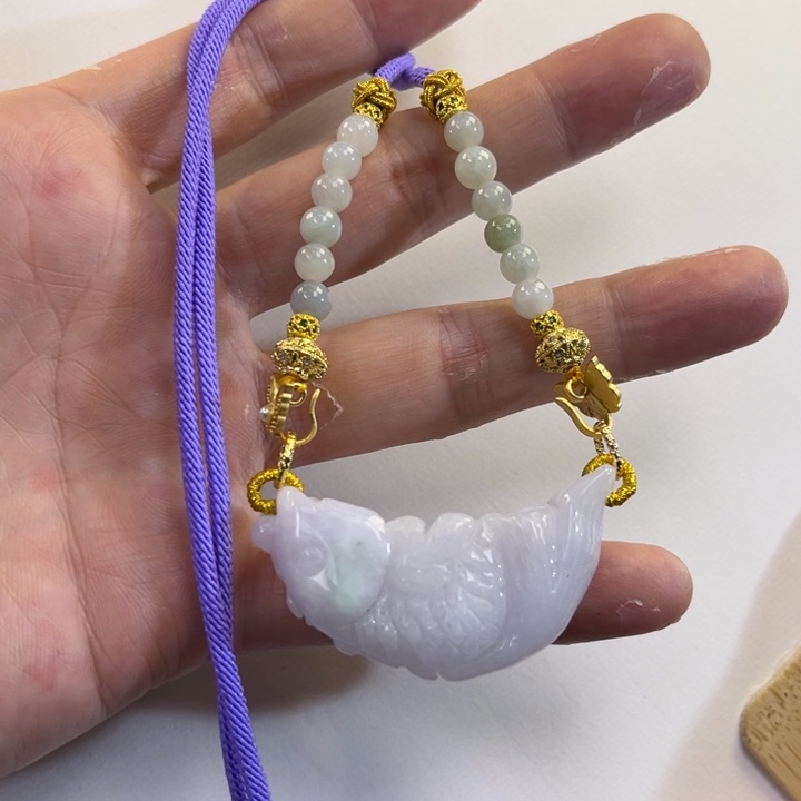 翡翠吊坠(赠链)未镶嵌代编织