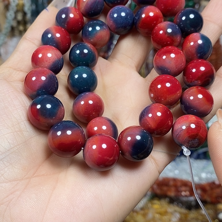 玛瑙/玉髓未镶嵌珠宝半成品地球玛瑙卡14mm