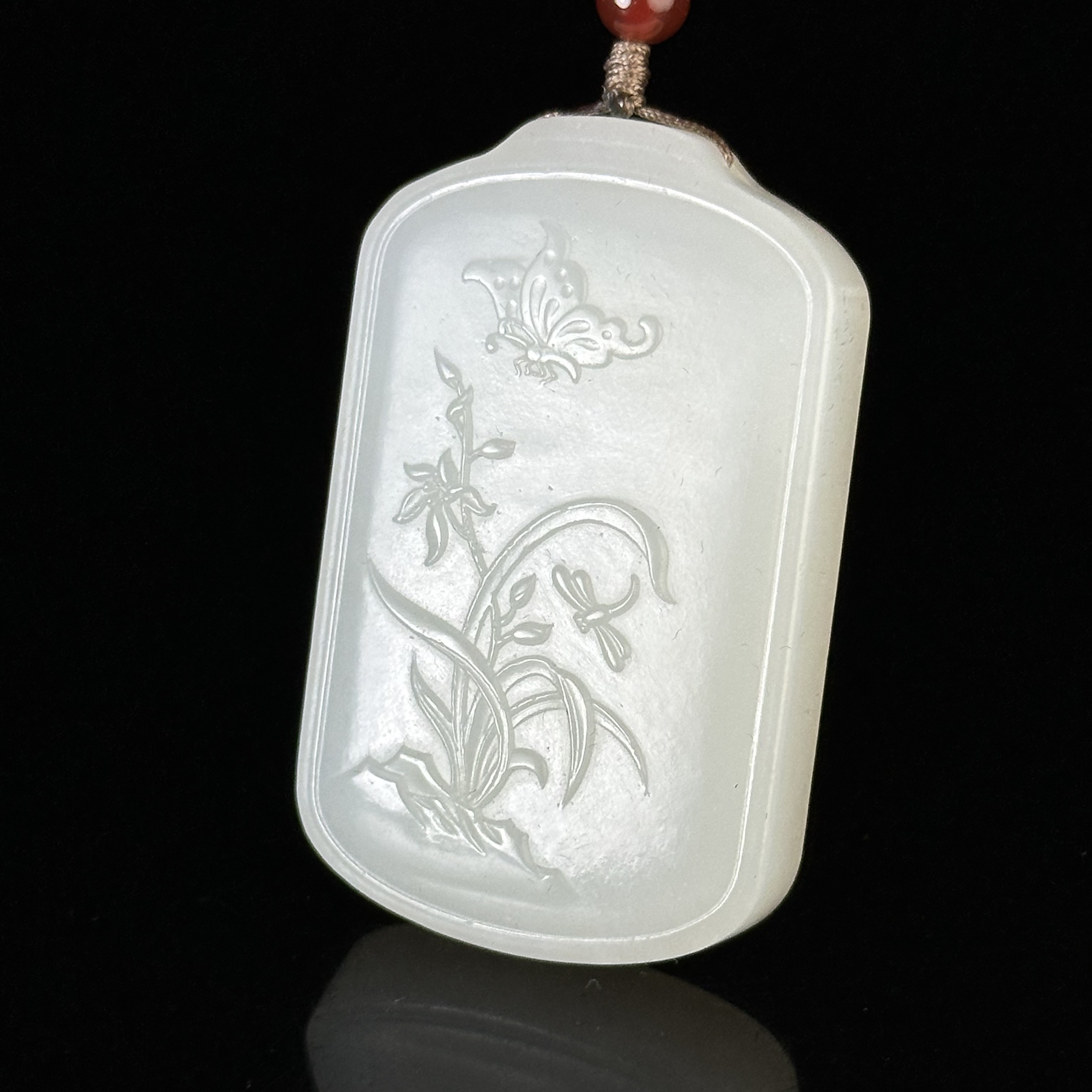 二十世纪和田玉荷花纹佩 ZR201203051*【上海兰馨】