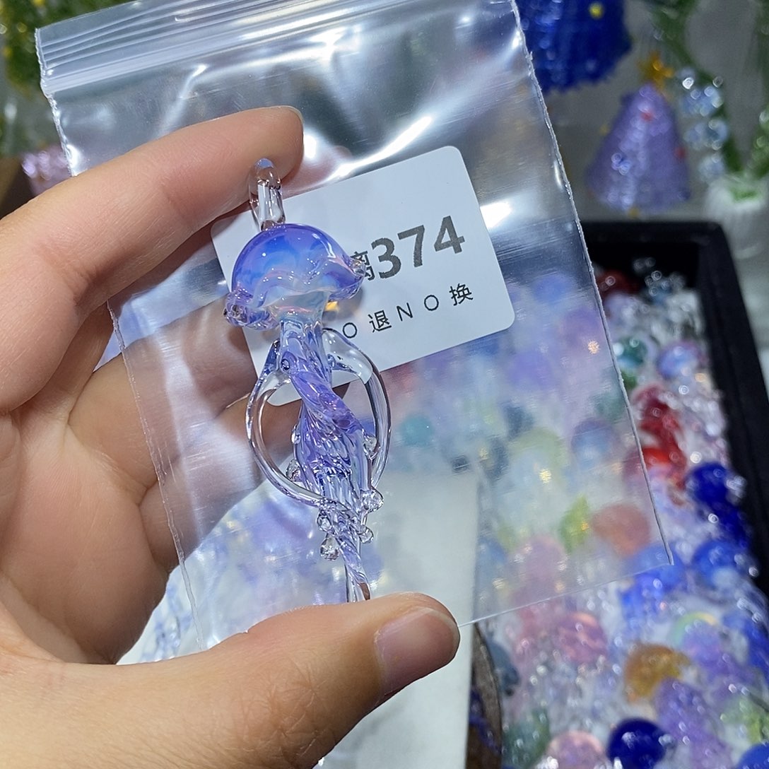 安***可颈饰玻璃374水母一个