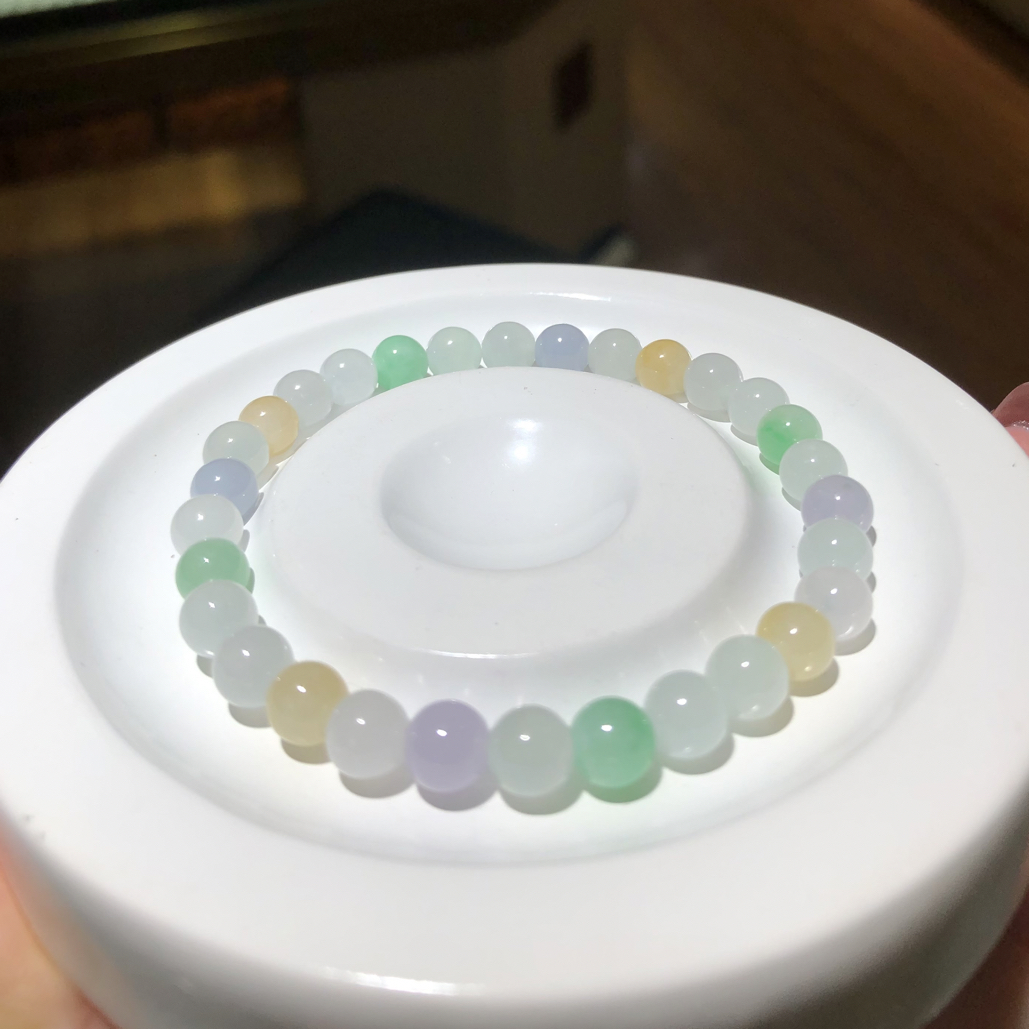天然A货多宝翡翠手串（卡6