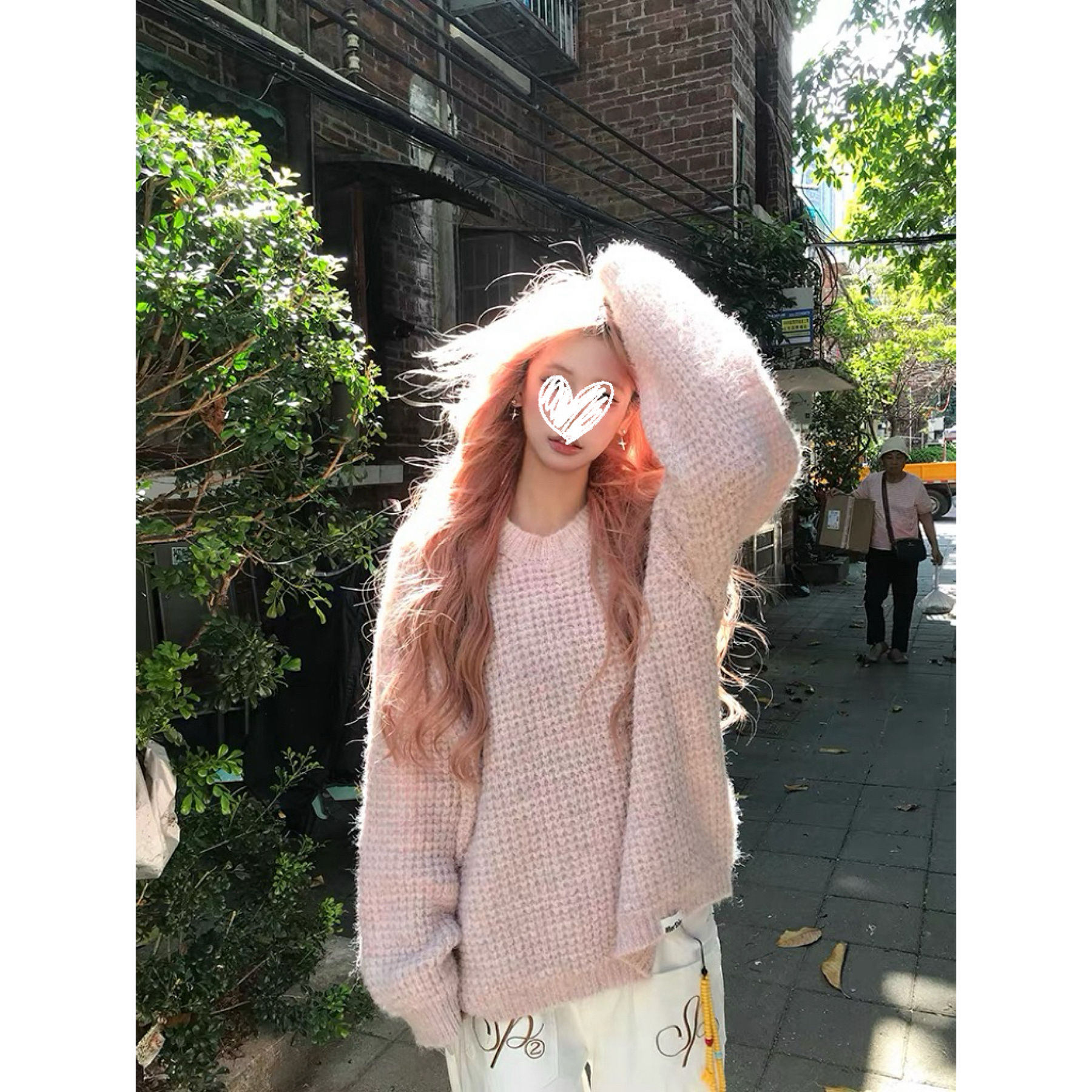 韩系慵懒风圆领针织毛衣女秋冬休闲百搭软糯套头毛衫