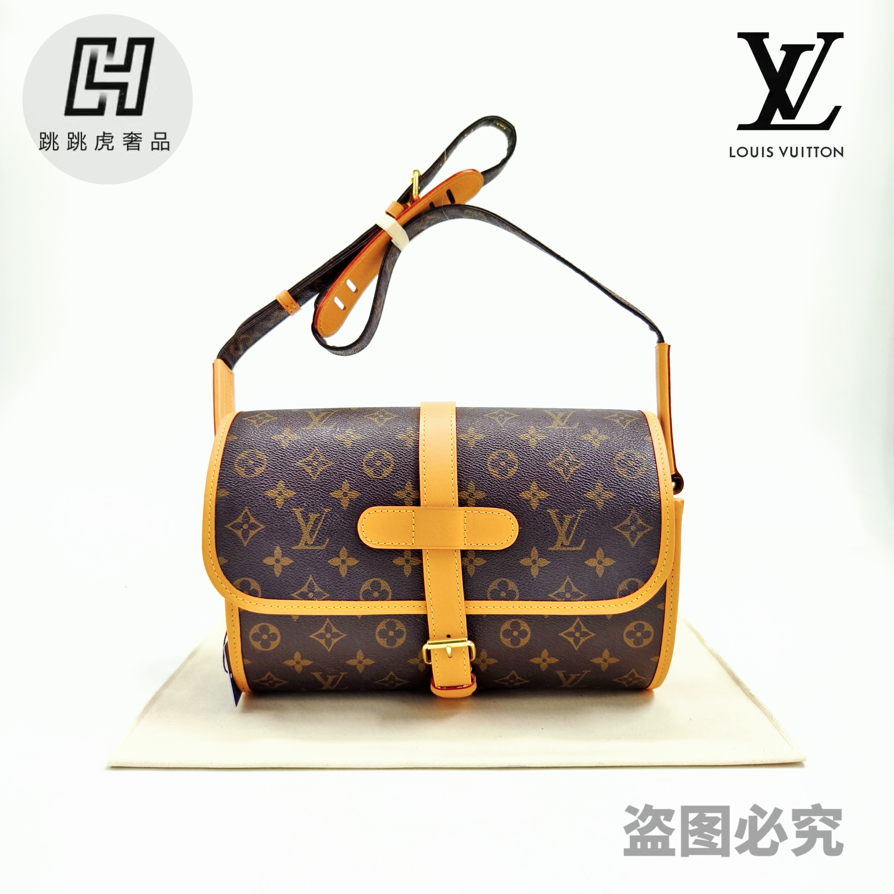 修复品 LouisVuitton/路易威登中古腰鼓包/翻盖包 斜跨单肩