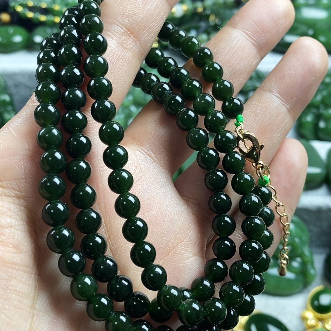 和田玉（碧玉）未镶嵌颈饰6mm