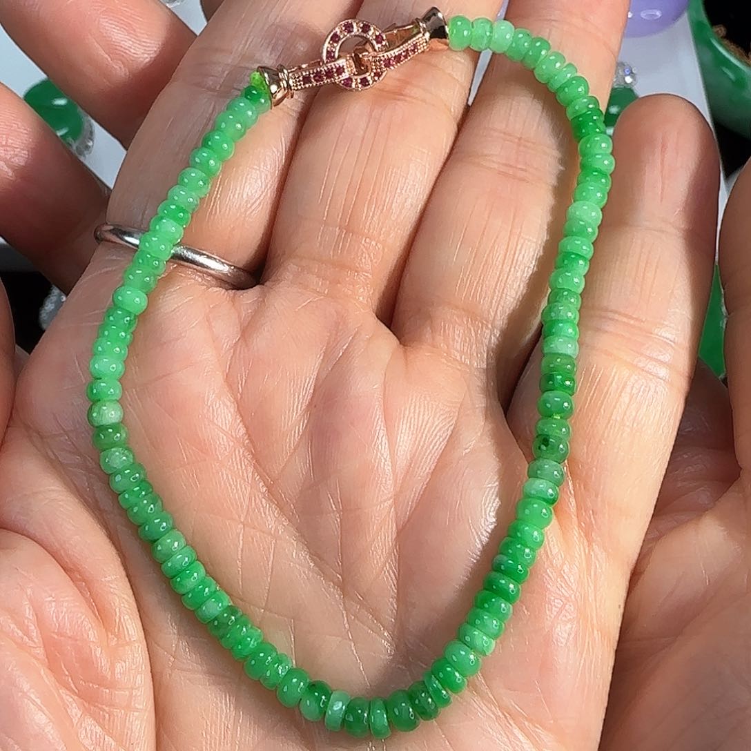 翡翠手链未镶嵌平安