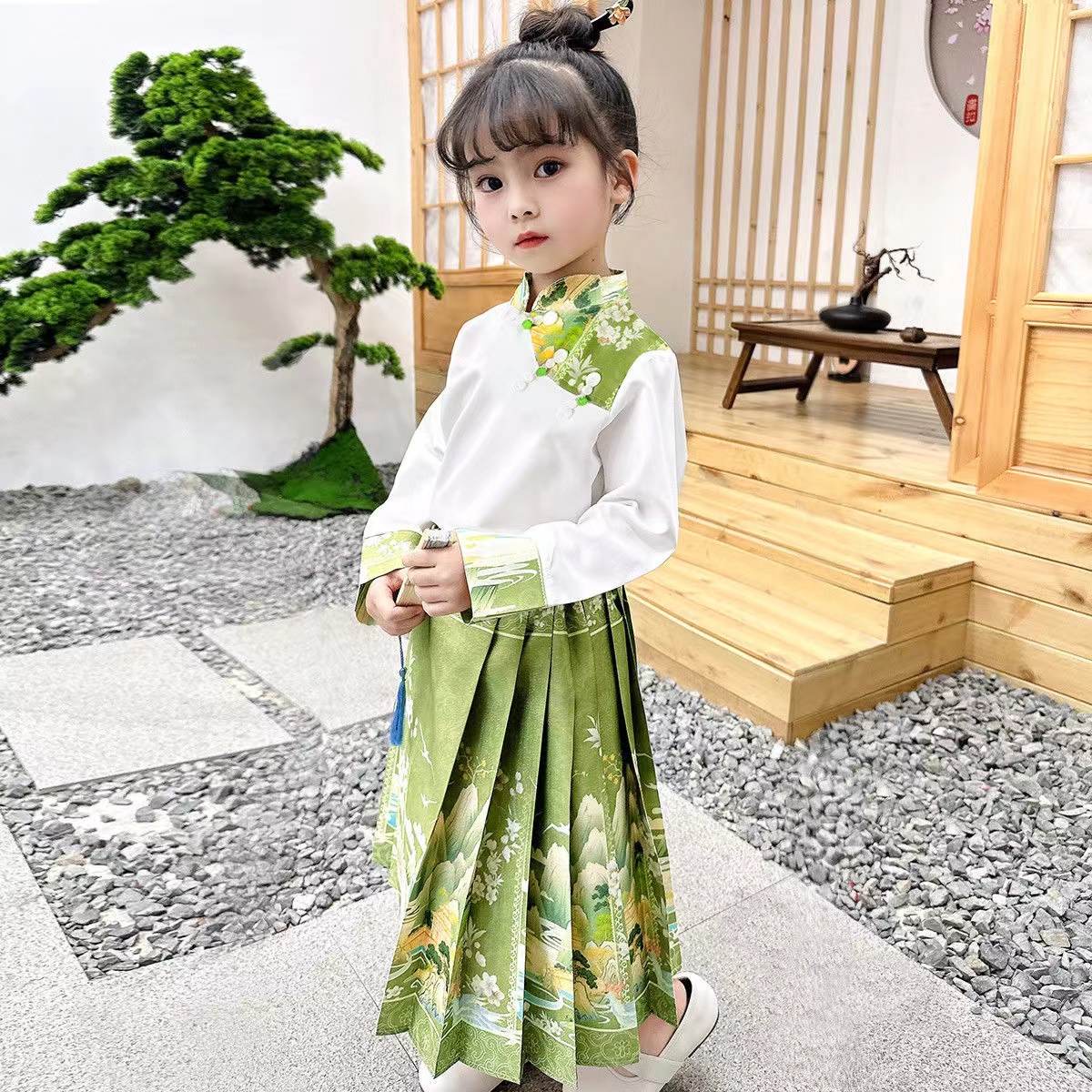 女童2025夏季新款国风汉服套装B2695