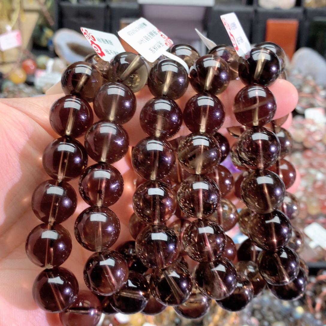 烟晶手链未镶嵌茶晶14