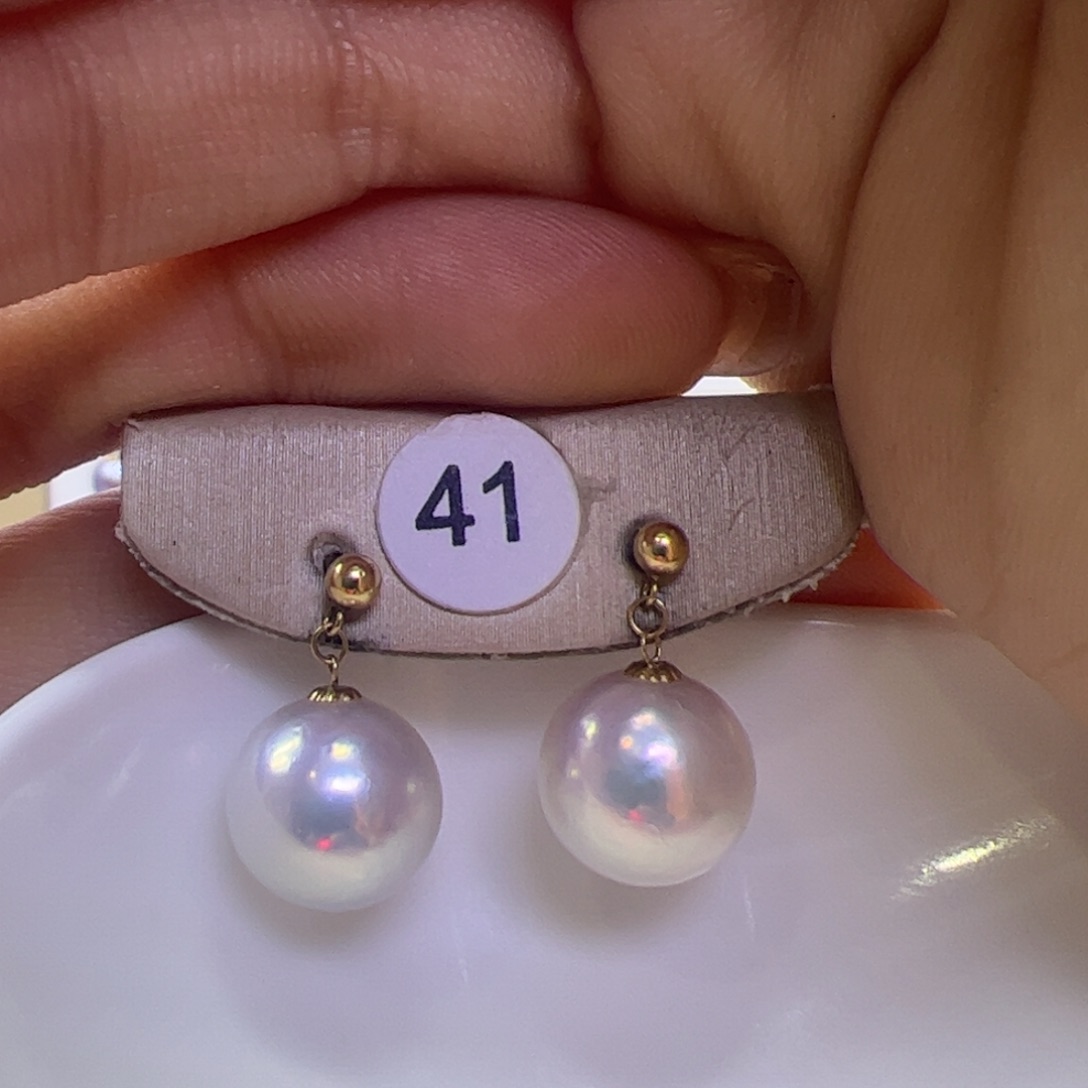 淡水珍珠耳饰18K金镶嵌