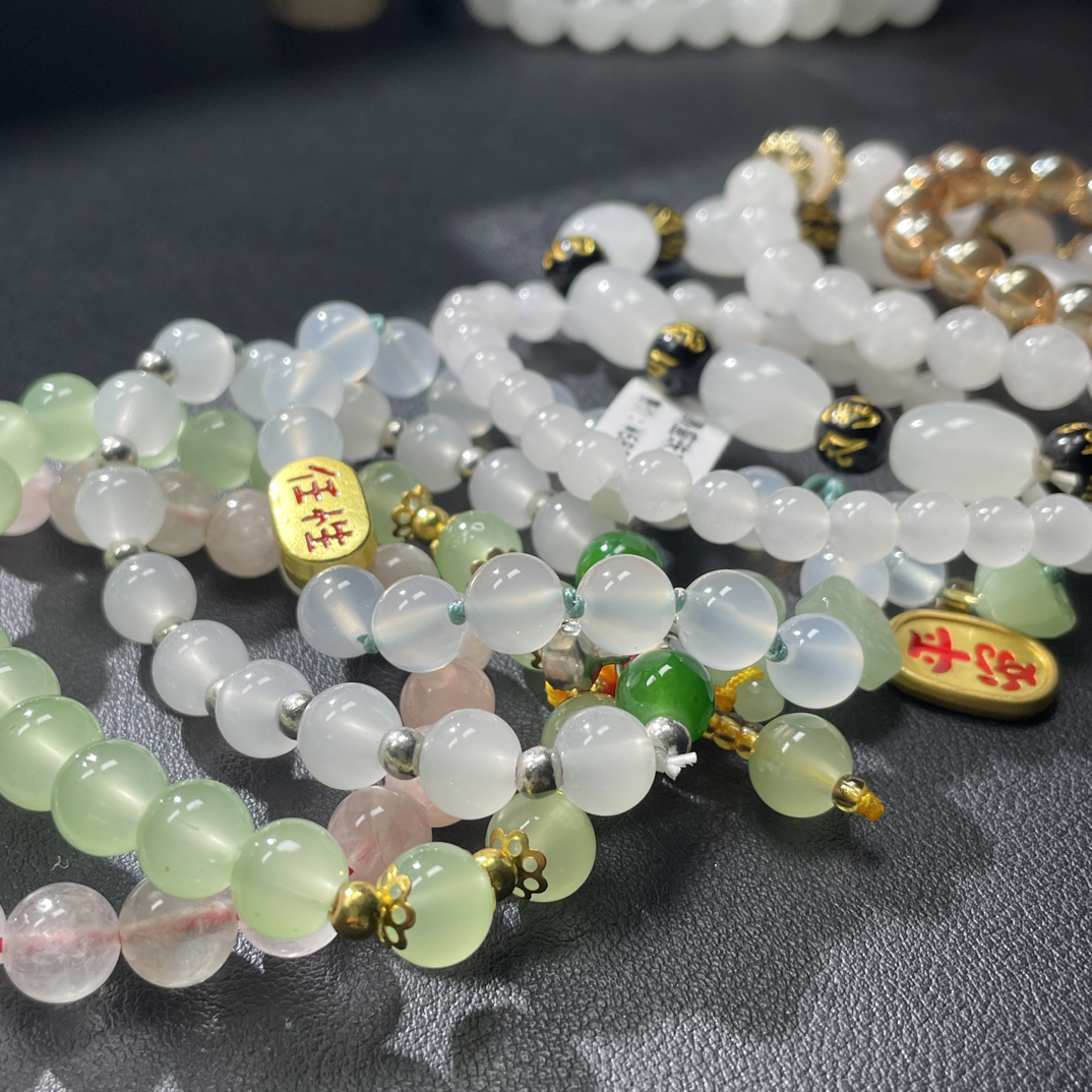 珠吟沧海灯牌礼纯天然玉石手链多样性发货随机发