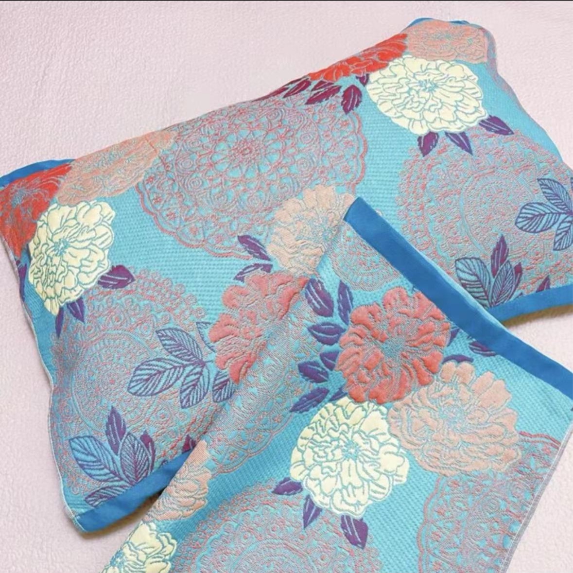 【花开富贵】高档纯绵加厚纱布福利枕巾{50*80一对}柔软