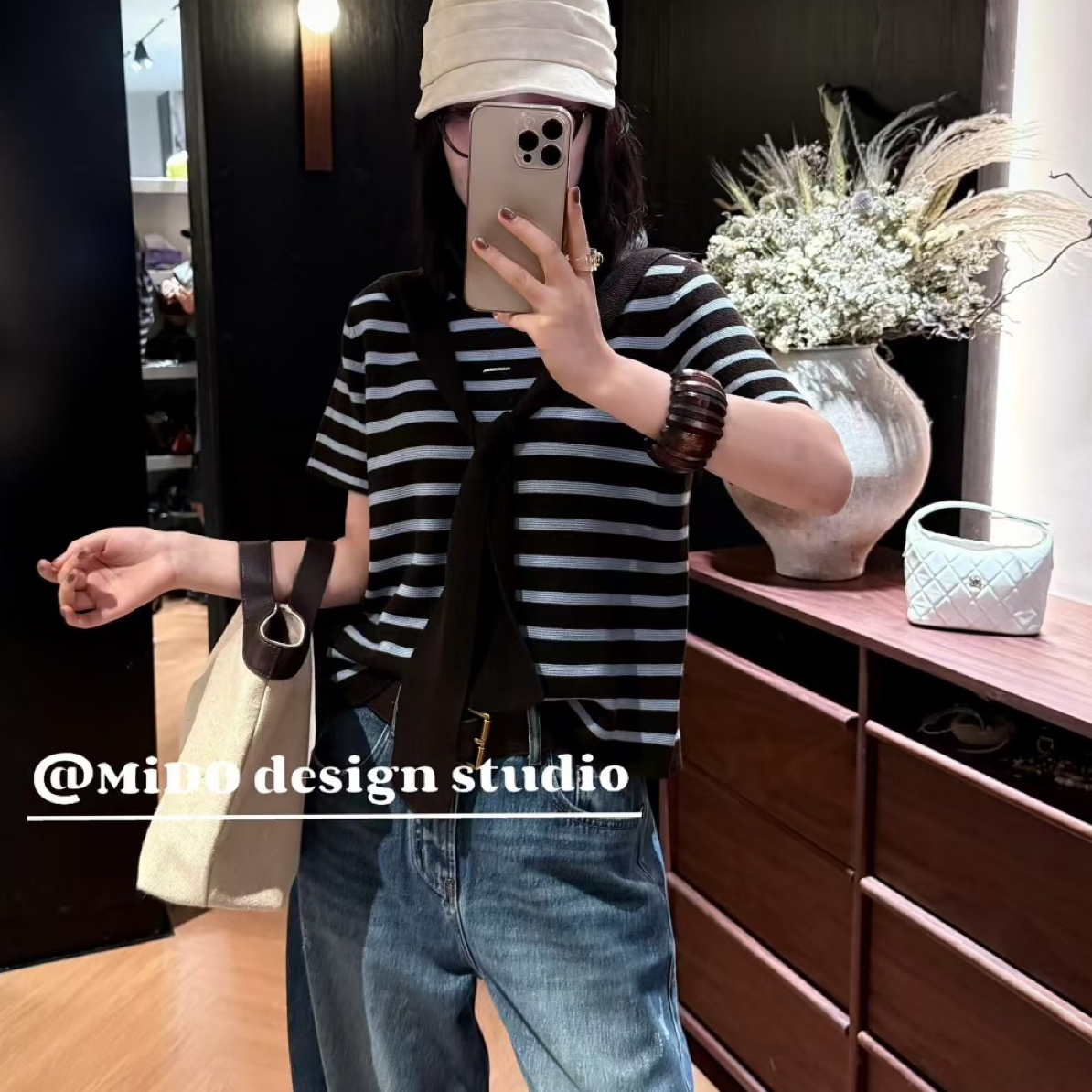 早秋新品休闲短袖常规针织条纹开衫休闲风毛针织衫女装连帽