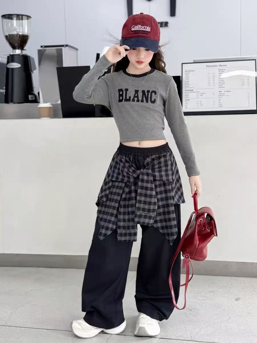 86028-儿童格子裙裤