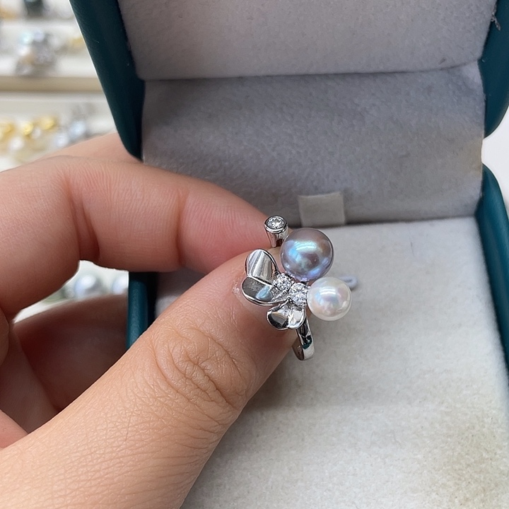 海水珍珠戒指银S925镶嵌