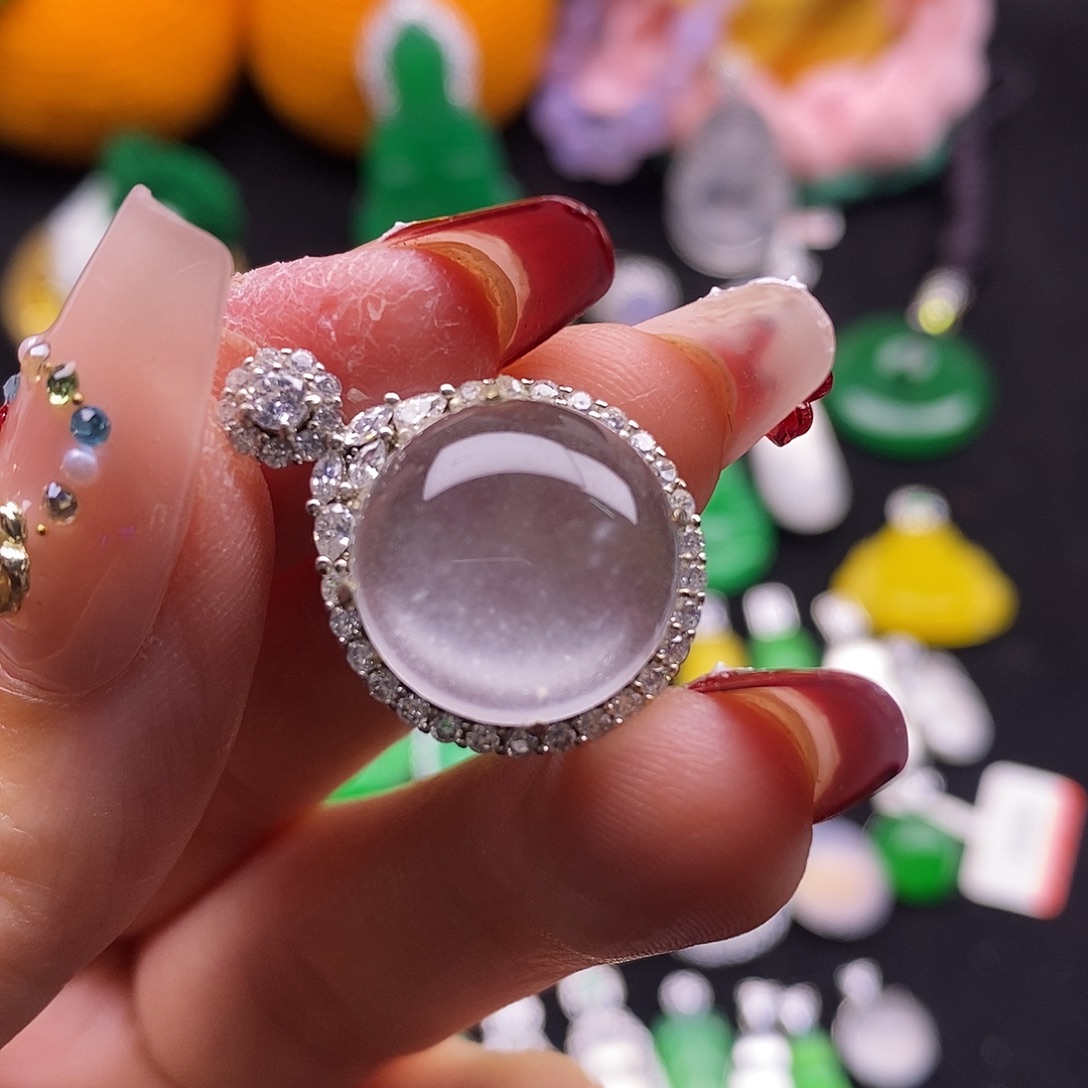 石英质玉银S925镶嵌颈饰