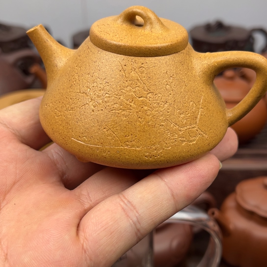 茶壶紫砂黄金段子冶
