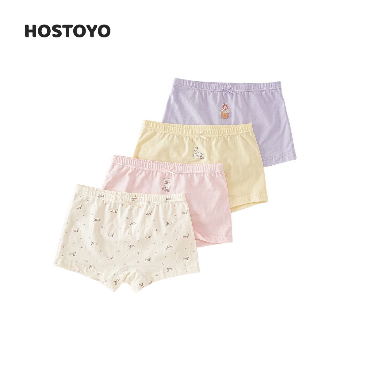 【皇室童缘】2025女童平角内裤（四条装）夏季舒适透气17952106003