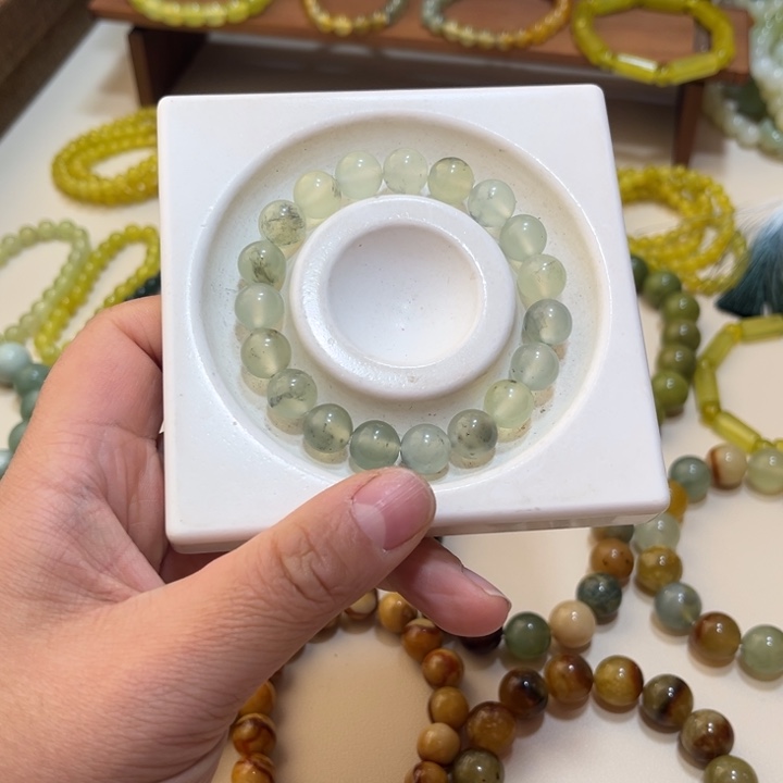 蛇纹石玉未镶嵌手链卡10