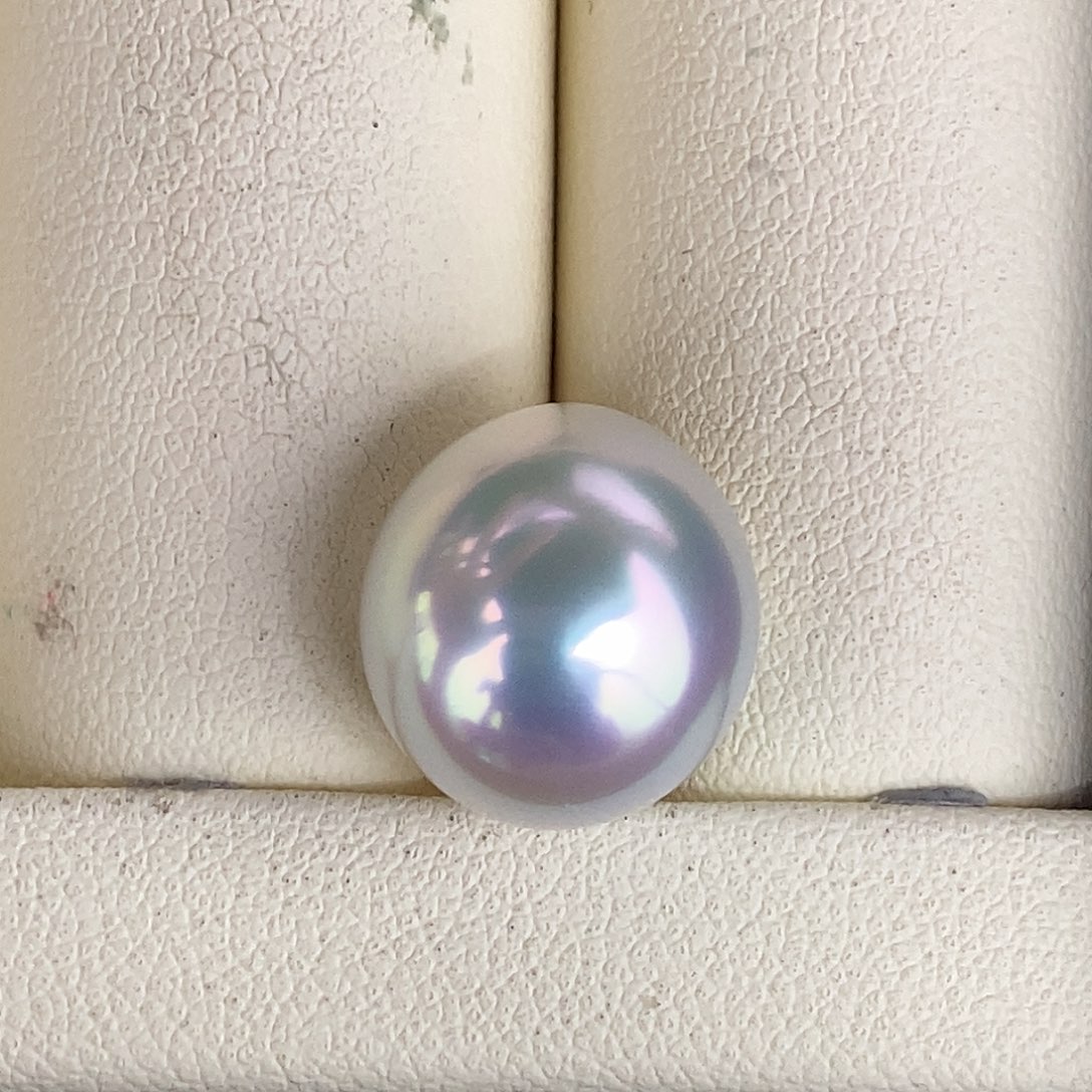 未镶嵌海水珍珠澳白裸珠宝石光极光13mm干净