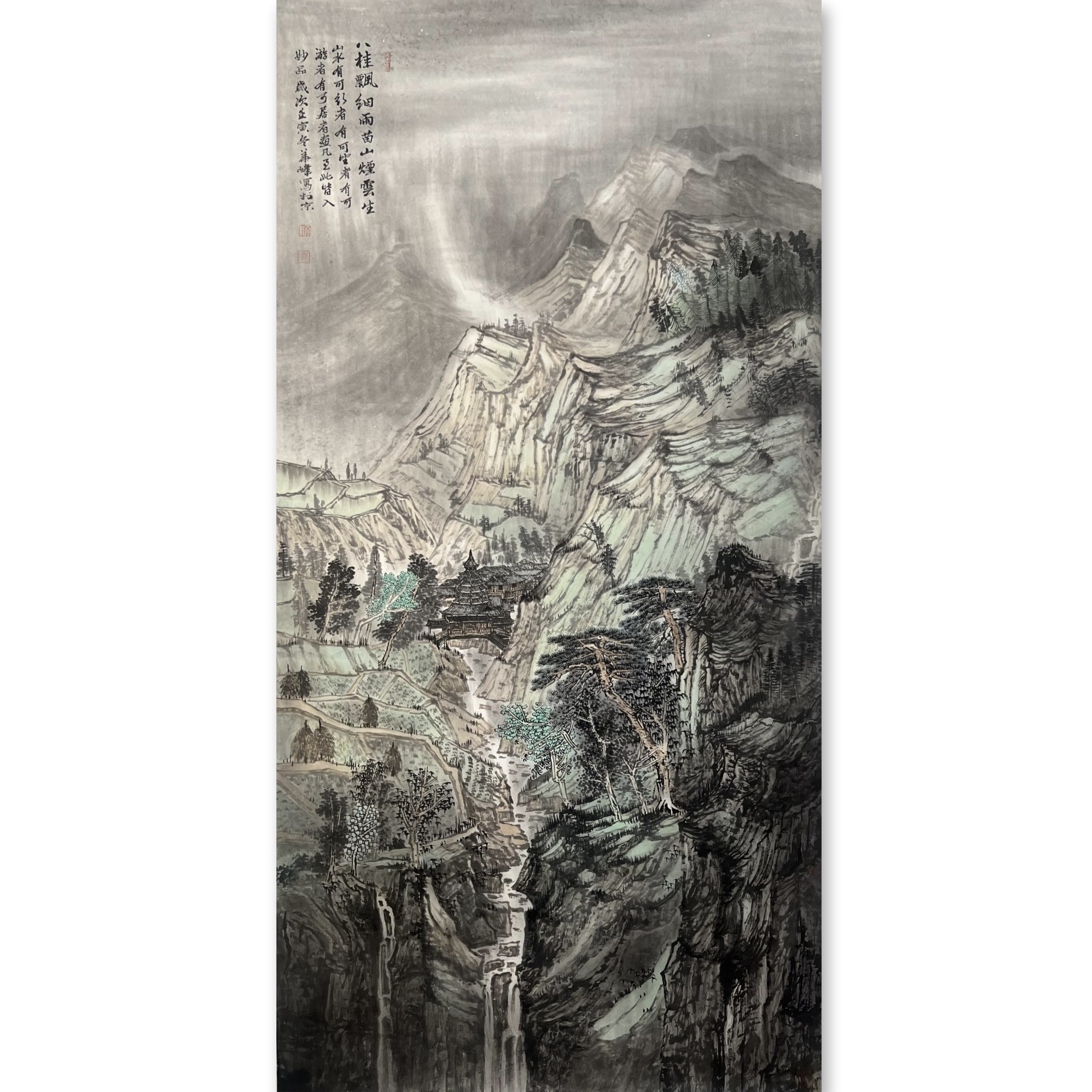 李华峰+四尺137*69厘米+国画山水