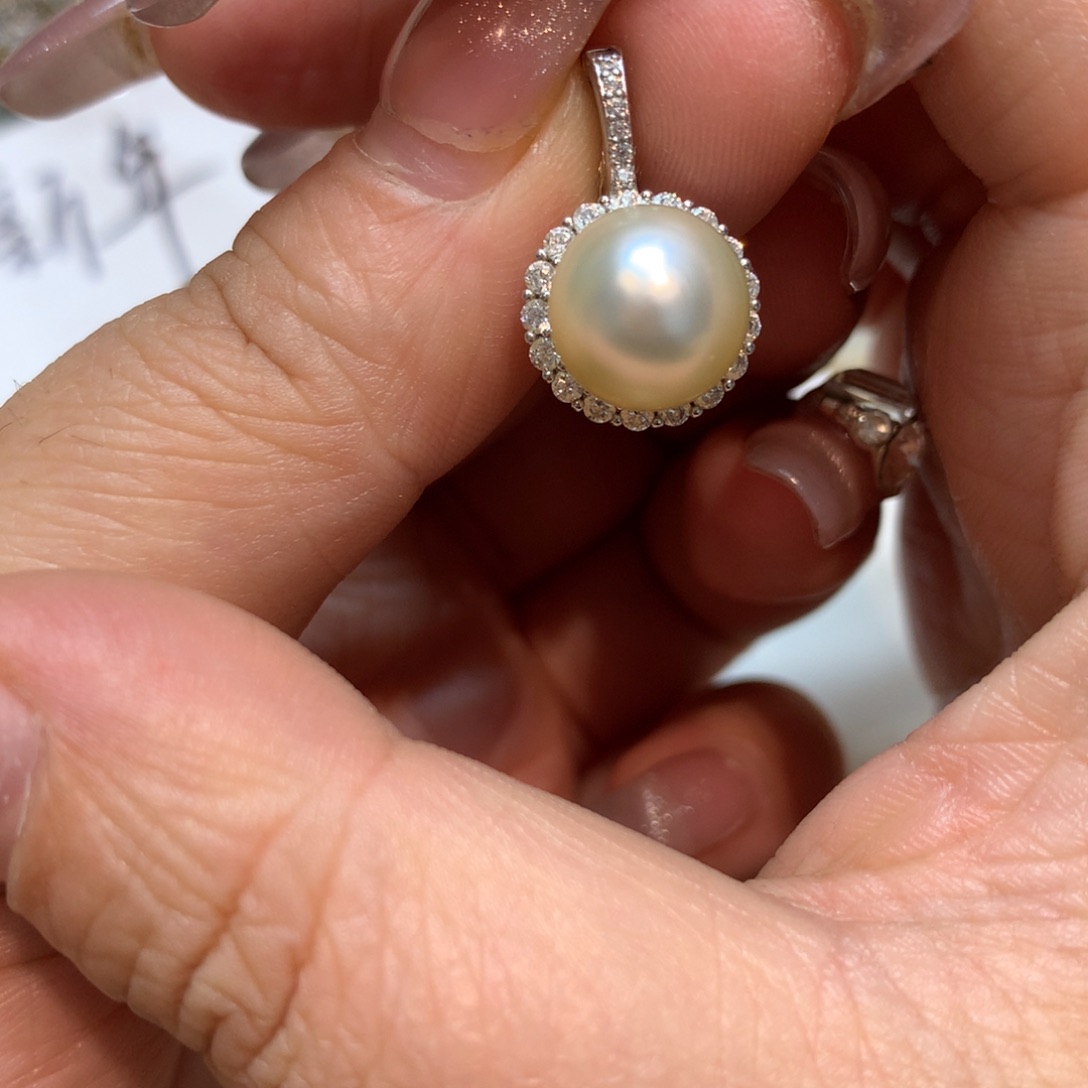 海水珍珠颈饰银S925镶嵌