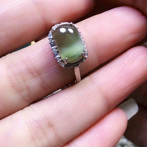 和田玉银S925镶嵌挂件