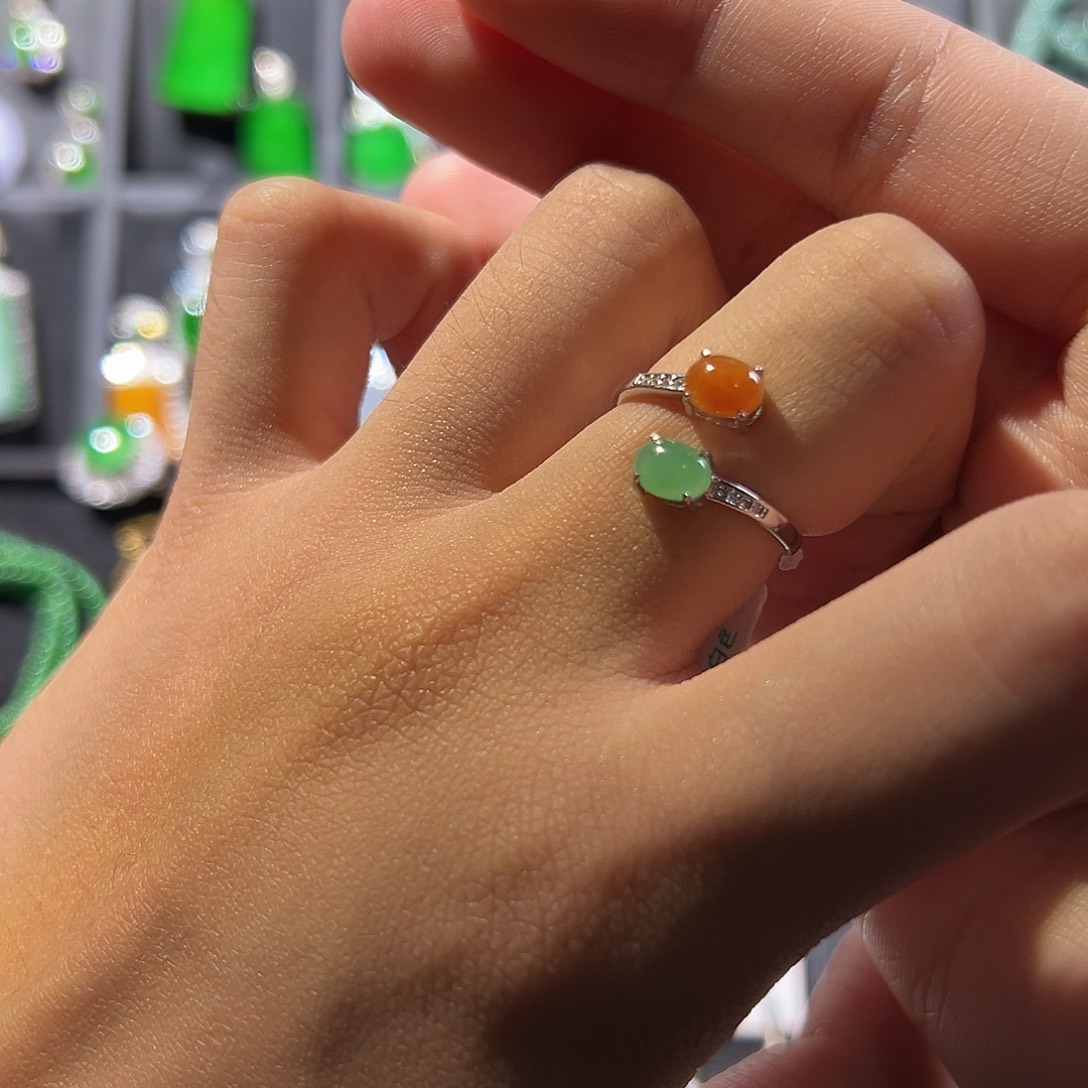 翡翠银S925镶嵌戒指