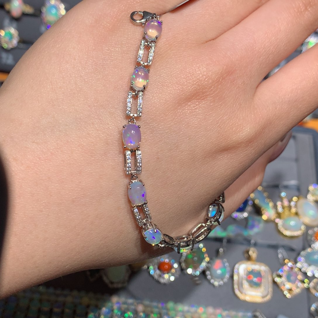 欧泊欧泊手链y银S925镶嵌