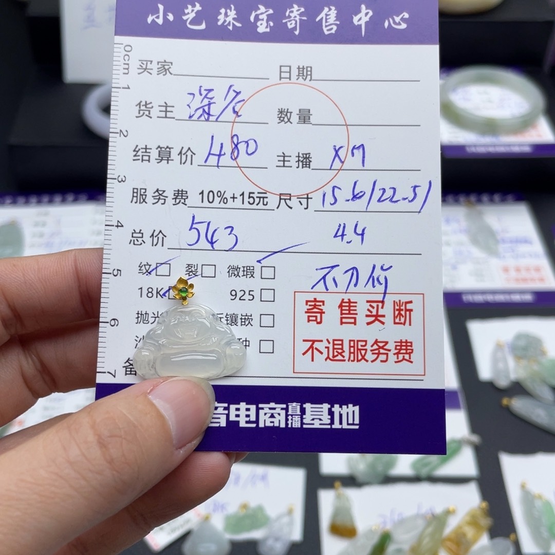 翡翠颈饰18K金镶嵌吊坠