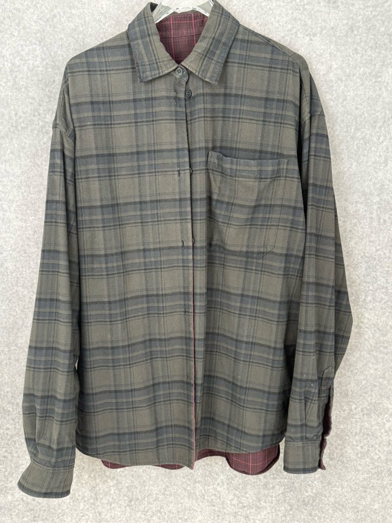 99新 Balenciaga/巴黎世家 格纹双面穿单排扣版型衬衫 S码