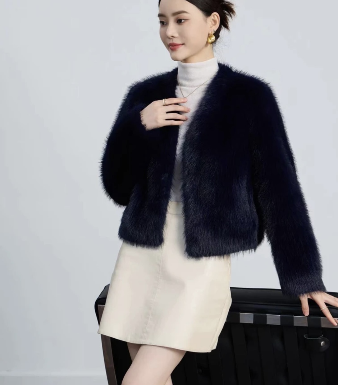 2025新款冬季女士小香风短款外套秋冬小狐貂轻奢时尚百搭上衣女