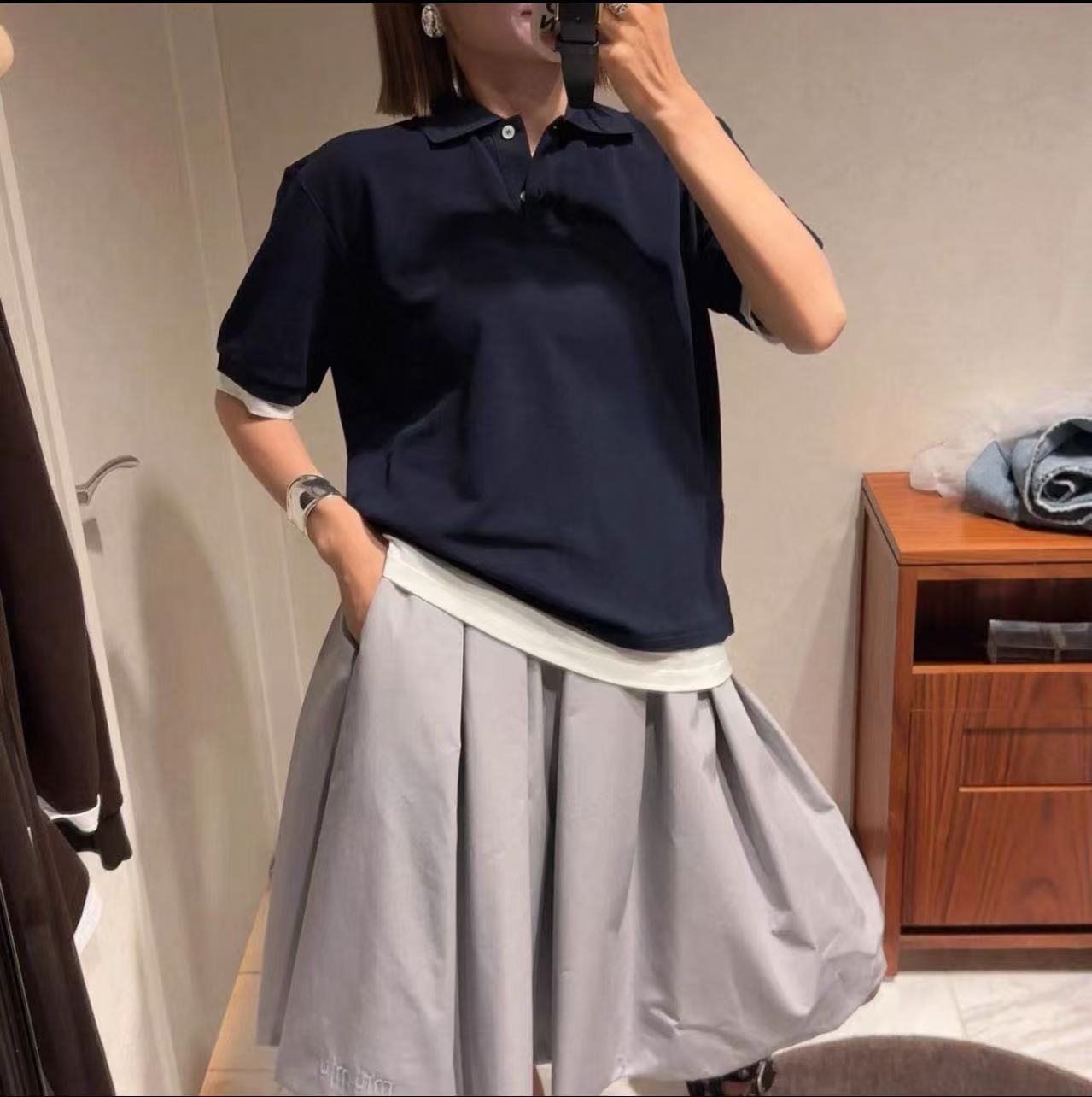 MM-388字母刺绣假两件男女同款POLO衫