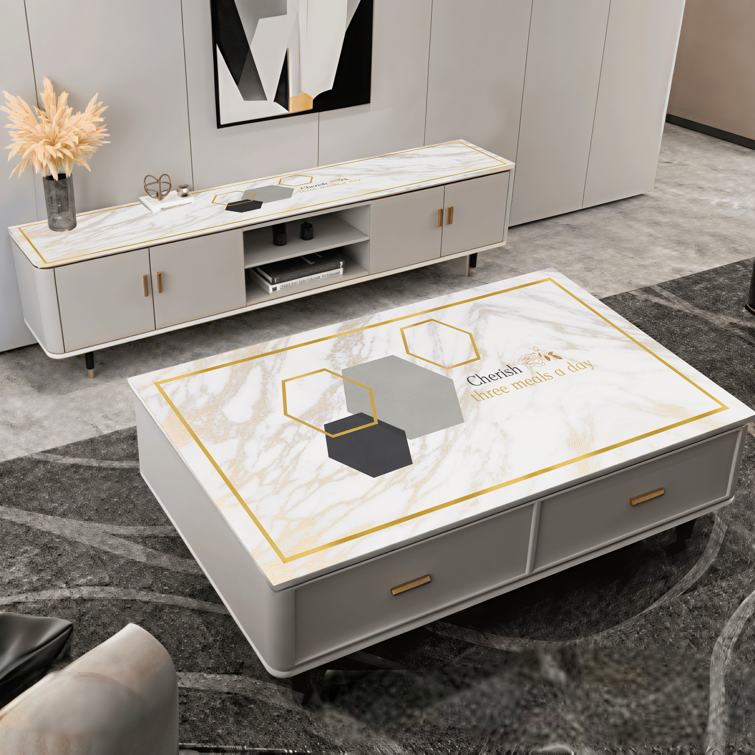 茶几桌布免洗防油防烫防水轻奢高级感桌垫餐皮革电视柜台面保护垫