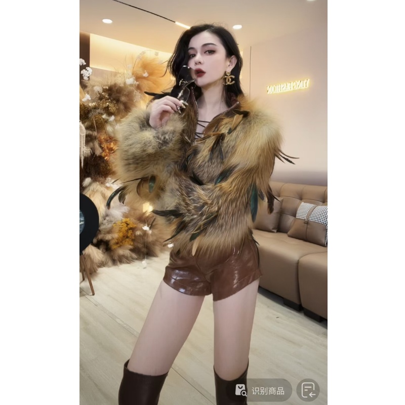 【YING FASHION】莹老板-【迪拜千金】金岛狐羽毛皮草90970277 8273 