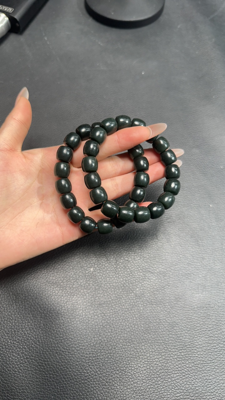 手串纯天然和田玉新疆蓝青12mm多样性拍一发一