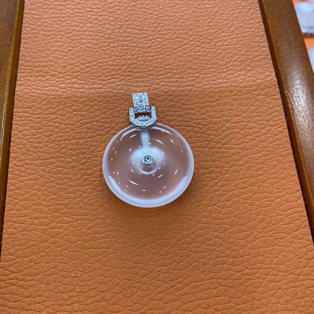 石英质玉吊坠(赠链)银S925镀金镶嵌创****香